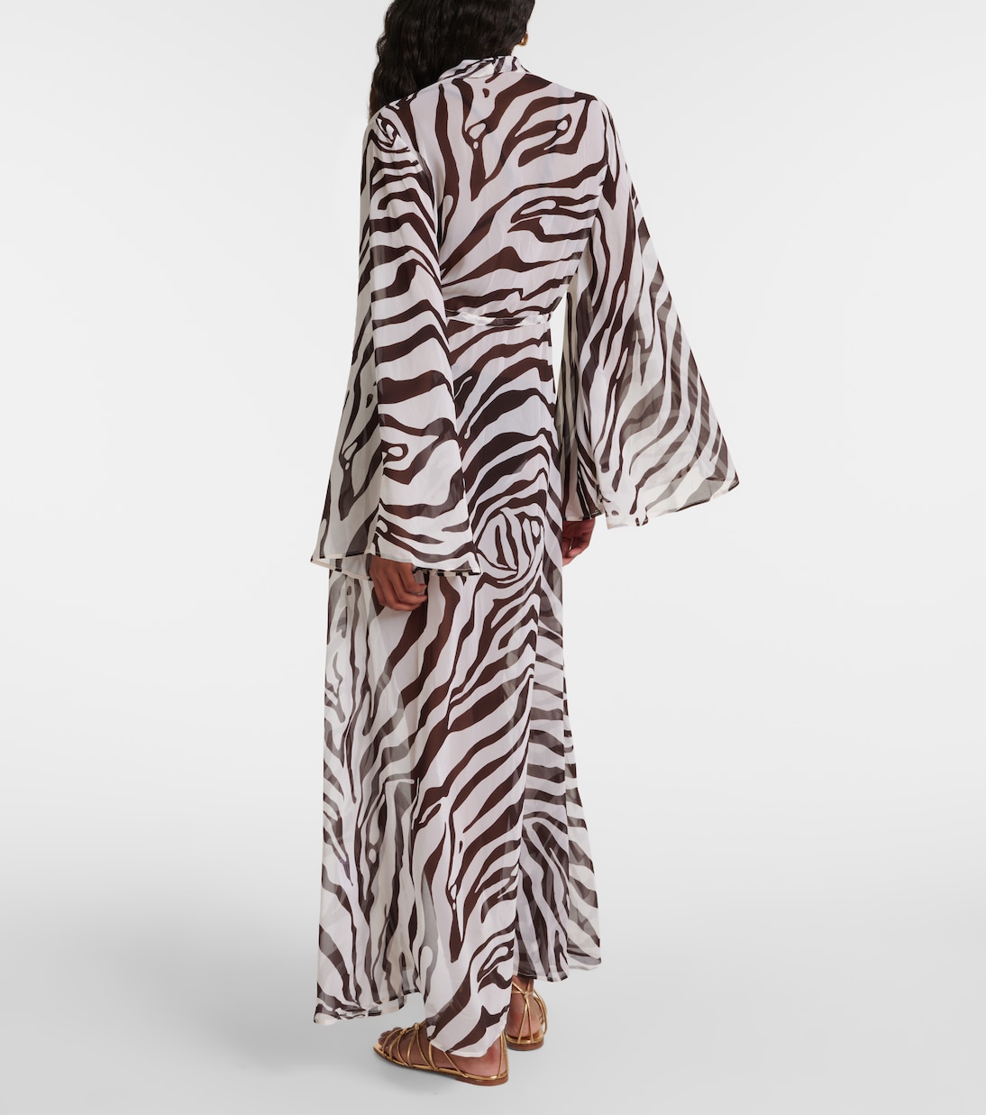 Betty zebra-print chiffon kaftan | Alexandra Miro