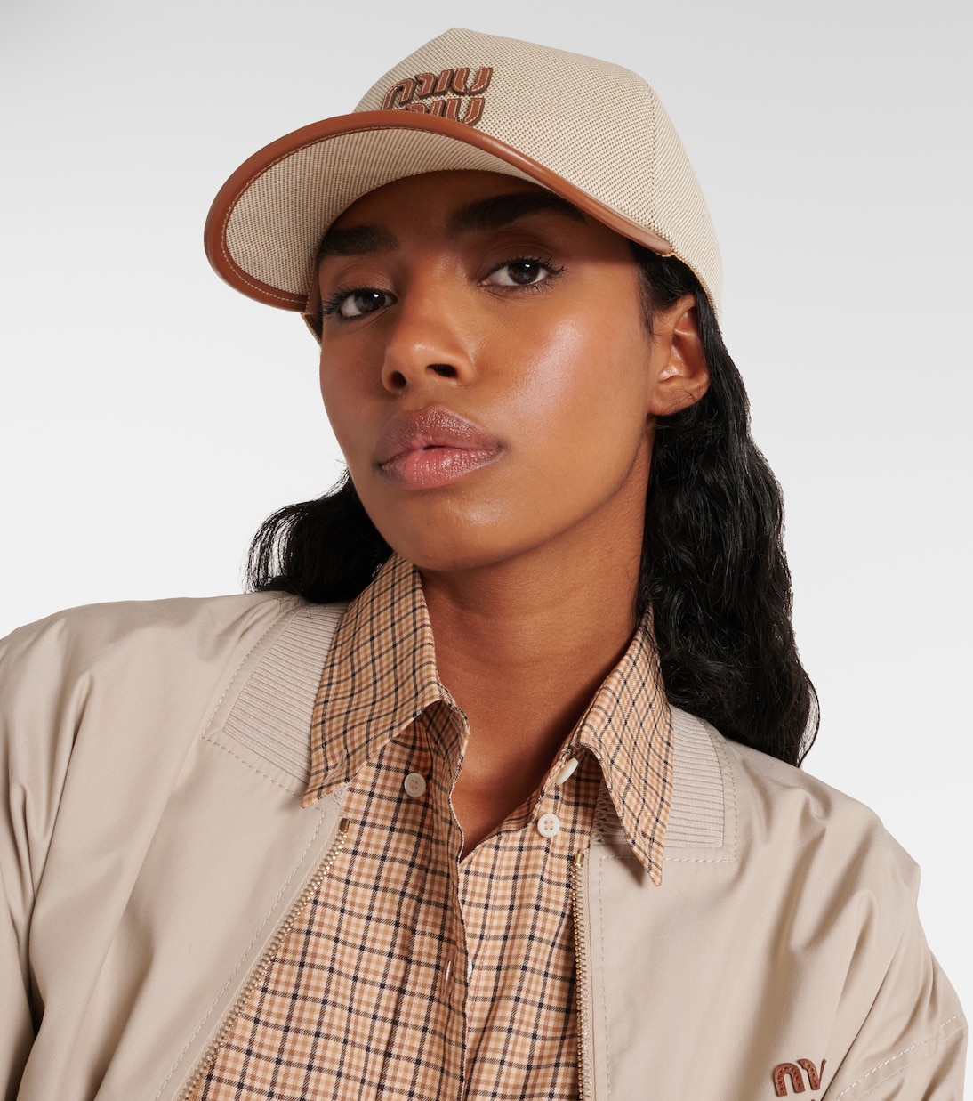 Cappello da baseball in canvas con logo | Miu Miu