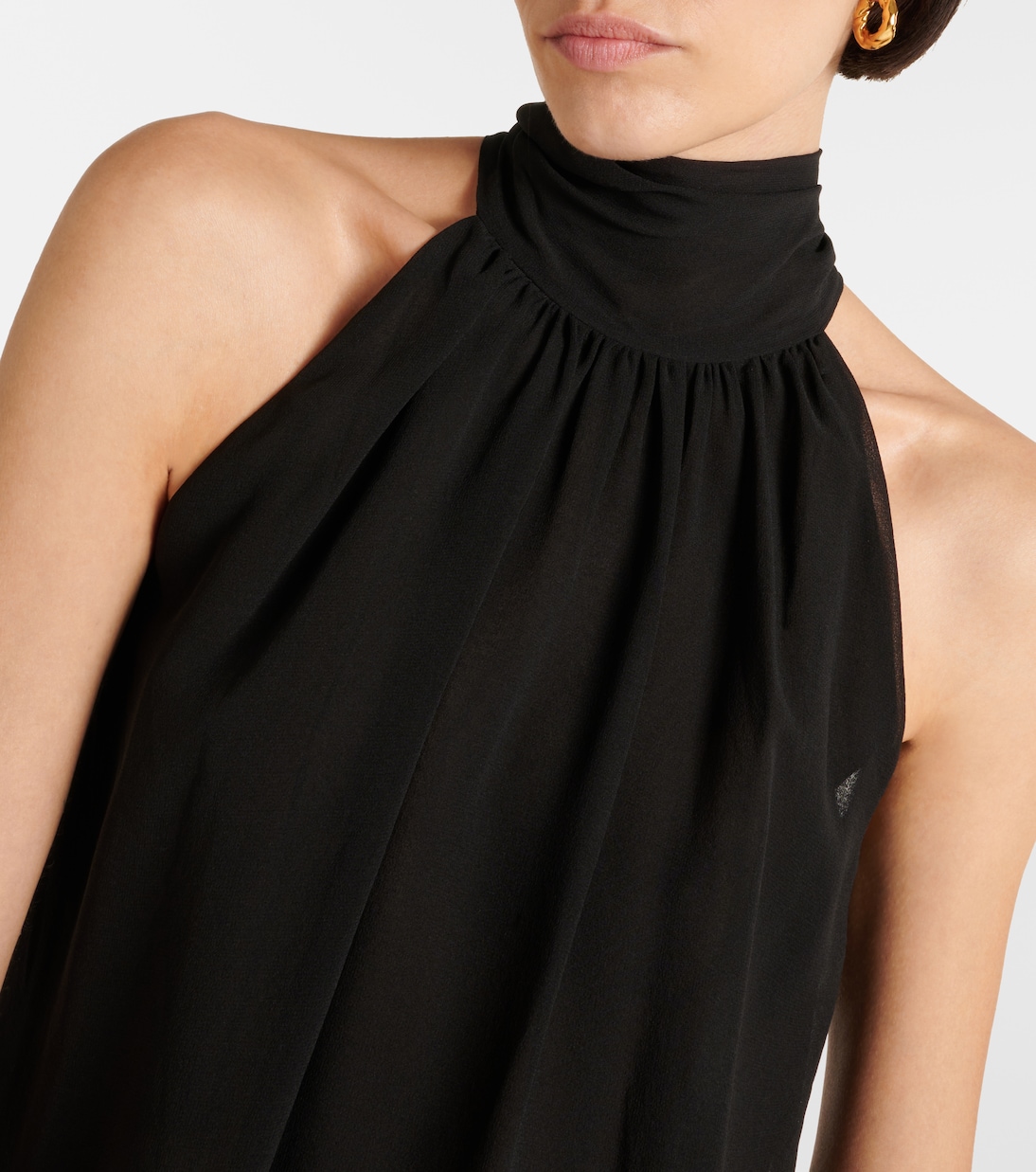 Top Fiore de seda con cuello halter | Max Mara