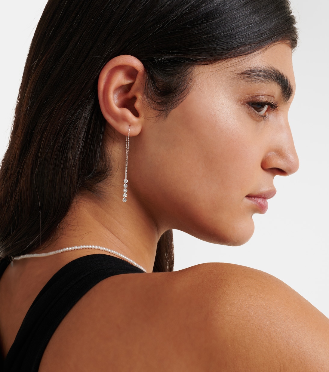 Boucles d'oreilles Danaé en or blanc 18 ct et diamants | Persée