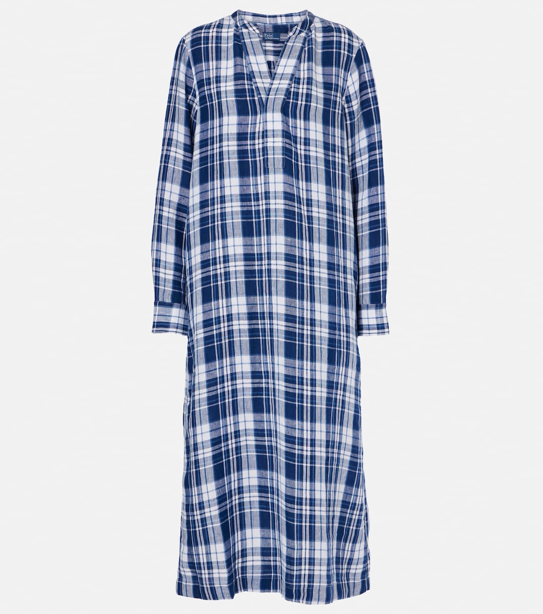 Plaids linen maxi dress | Polo Ralph Lauren