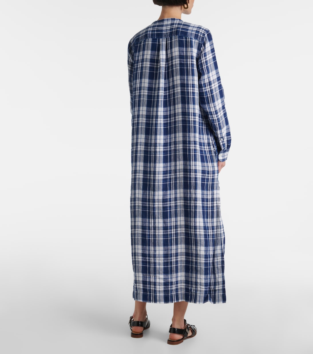 Plaids linen maxi dress | Polo Ralph Lauren