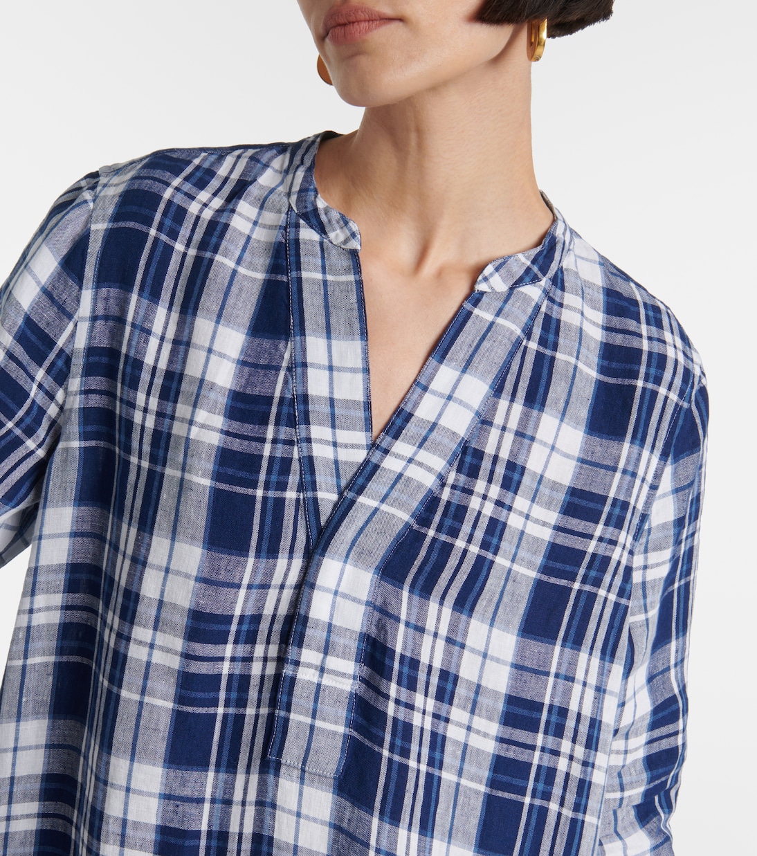 Plaids linen maxi dress | Polo Ralph Lauren