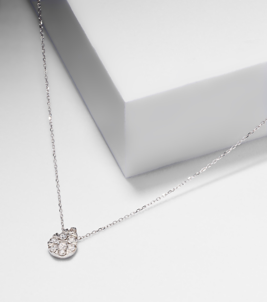 Collier Floating en or blanc 18 ct et diamants | Persée