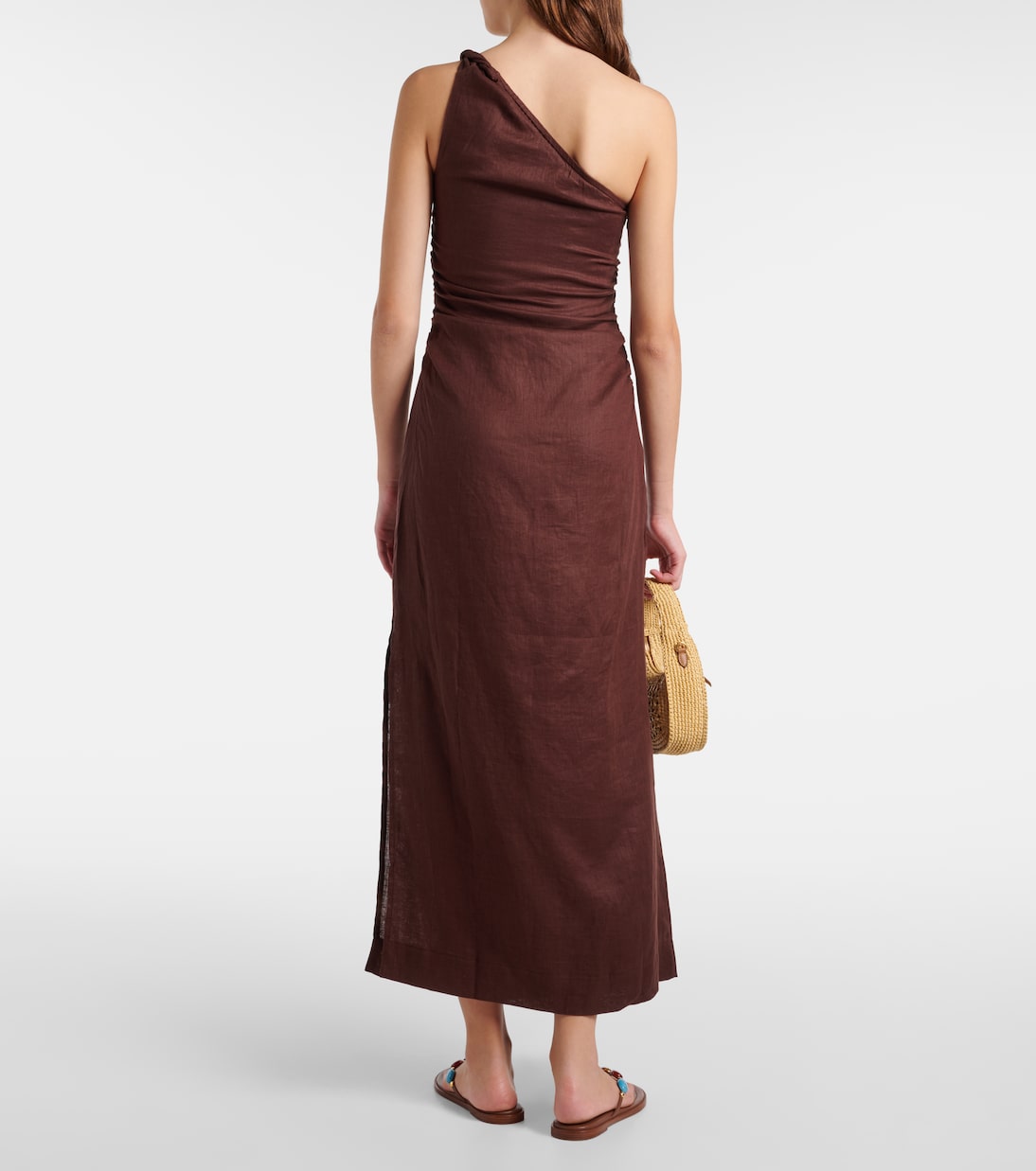 Jomana one-shoulder linen midi dress | Faithfull