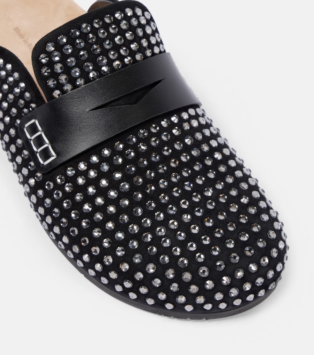 Crystal-embellished suede mules | JW Anderson