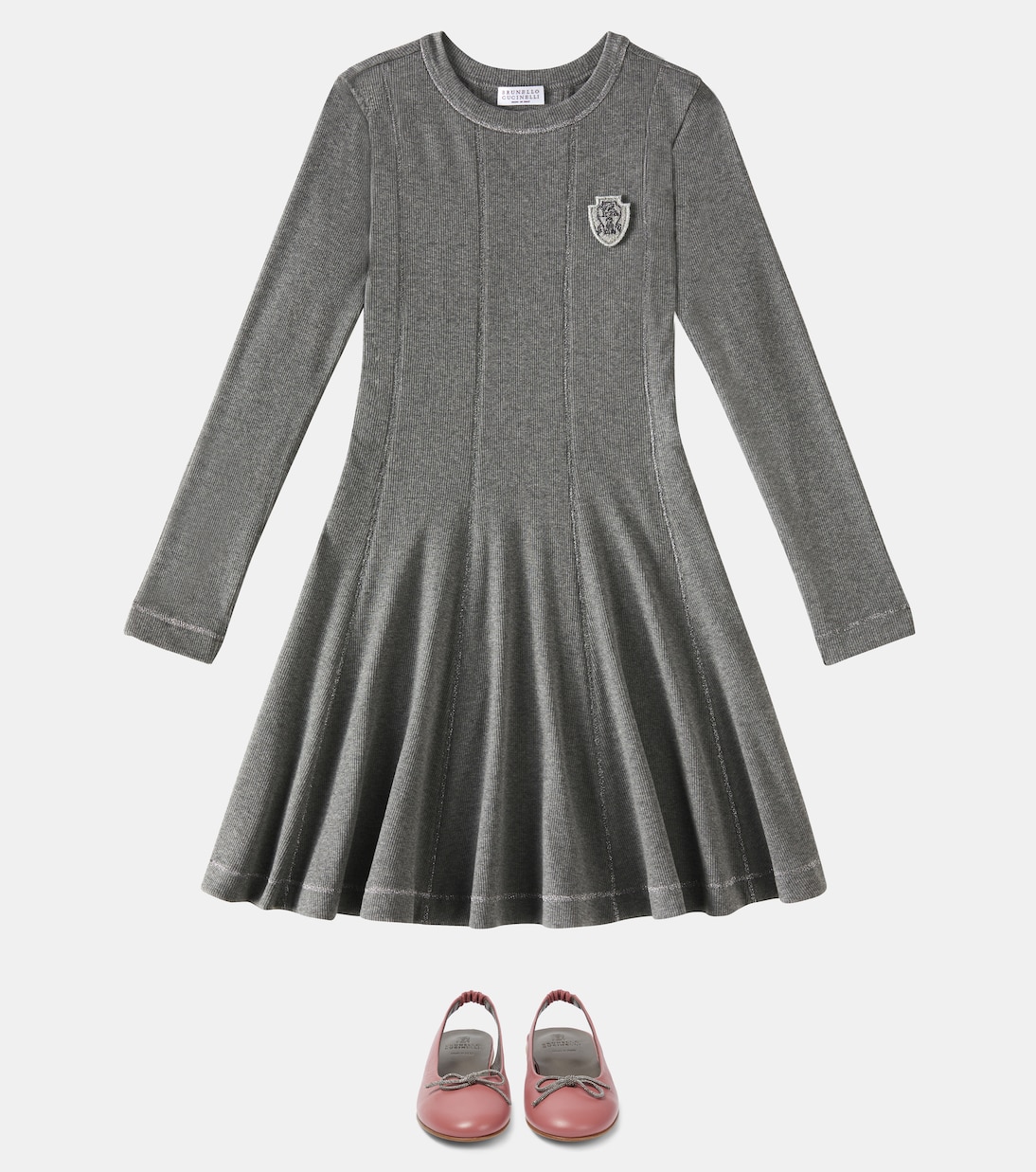 Abito in misto cashmere e cotone | Brunello Cucinelli Kids