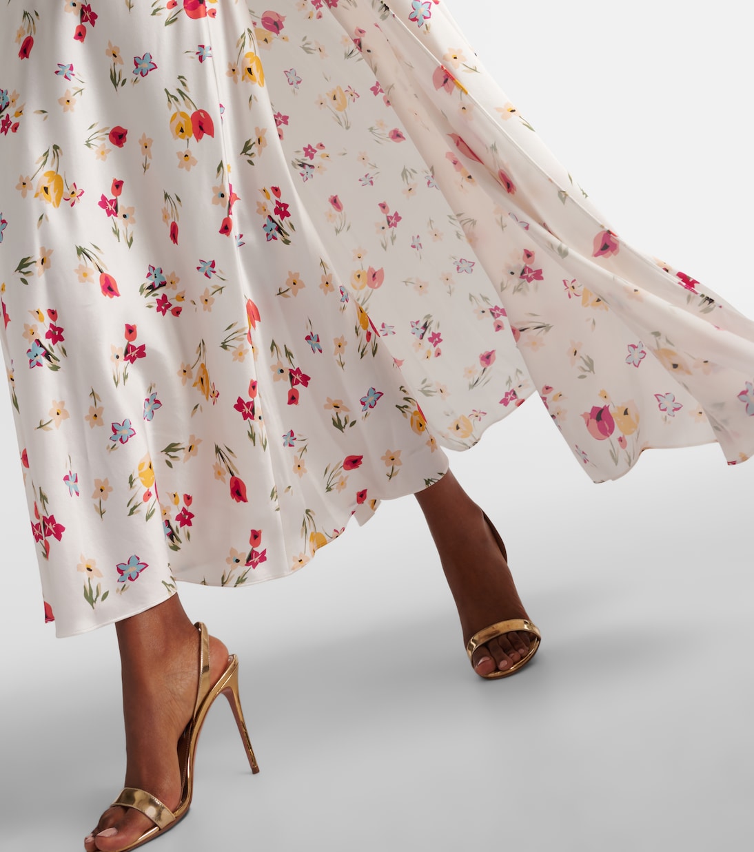 Floral caped silk maxi dress | Rodarte