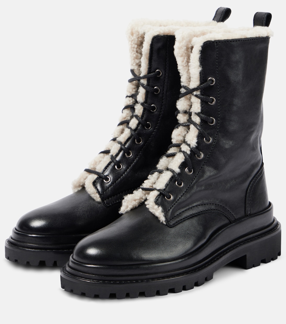 Schnürstiefel Ghiso-GD aus Leder mit Shearling | Isabel Marant