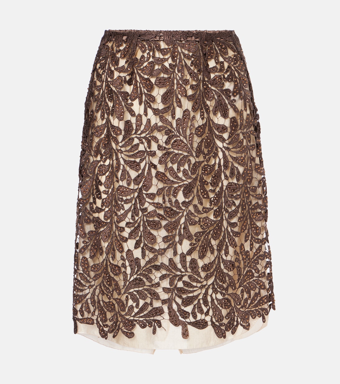 Gonna midi in pizzo floreale | Jacques Wei