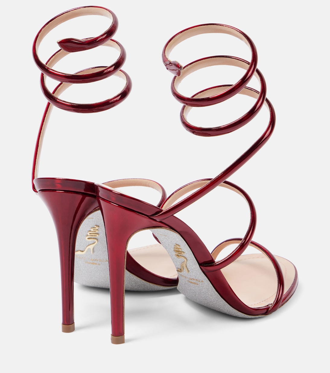 Sandalias Cleo 105 de piel metalizada | Rene Caovilla