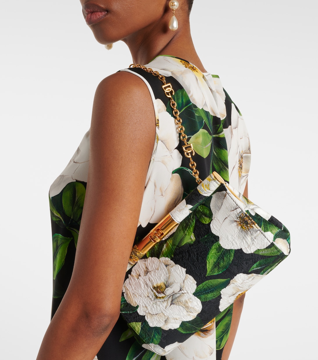 Clutch Marlene in broccato floreale | Dolce&Gabbana