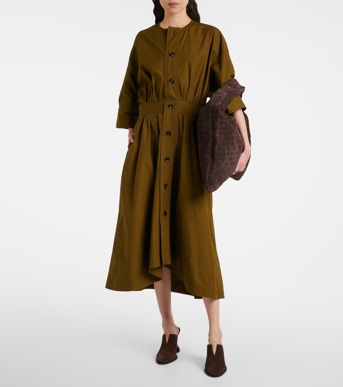 Sac Hop Large en daim Intrecciato | Bottega Veneta