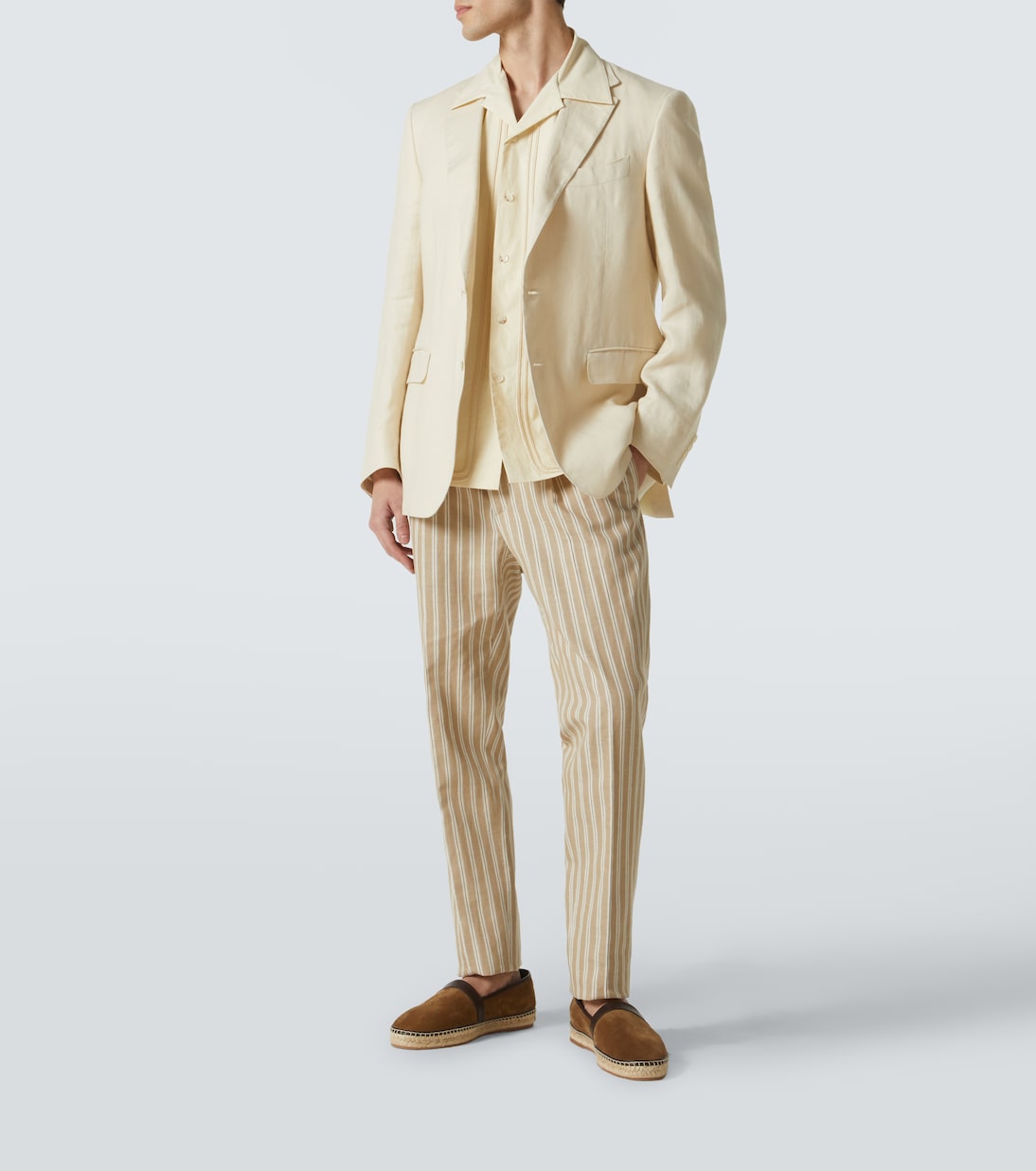 Pantaloni tapered in cotone e lino | Incotex