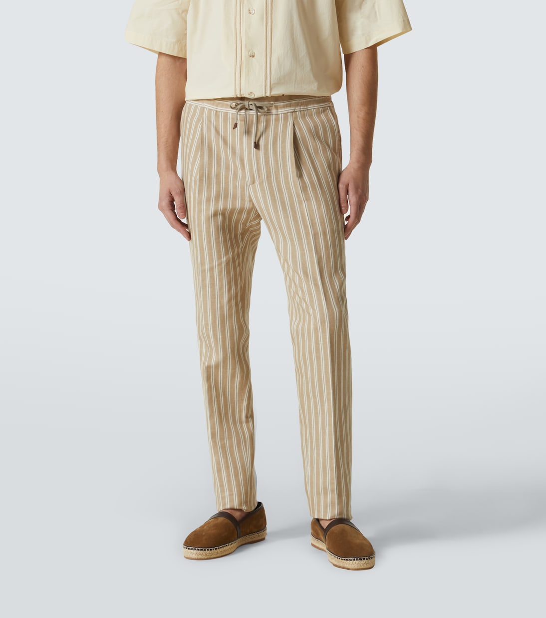 Pantaloni tapered in cotone e lino | Incotex