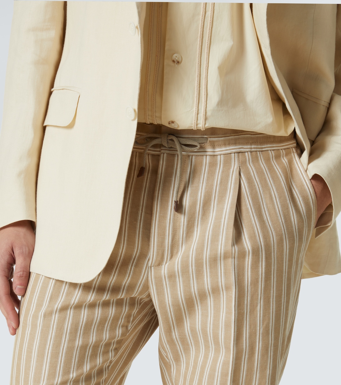 Pantaloni tapered in cotone e lino | Incotex
