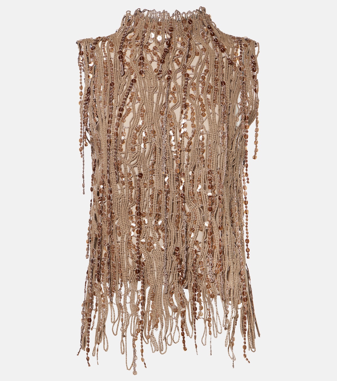 Top in misto cotone con paillettes | Brunello Cucinelli