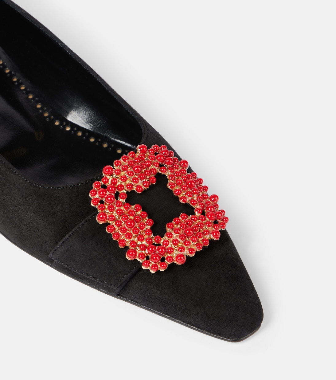 Scarpe ballerine in suede con dettagli decorati di MANOLO BLAHNIK per uno stile giovane e raffinato