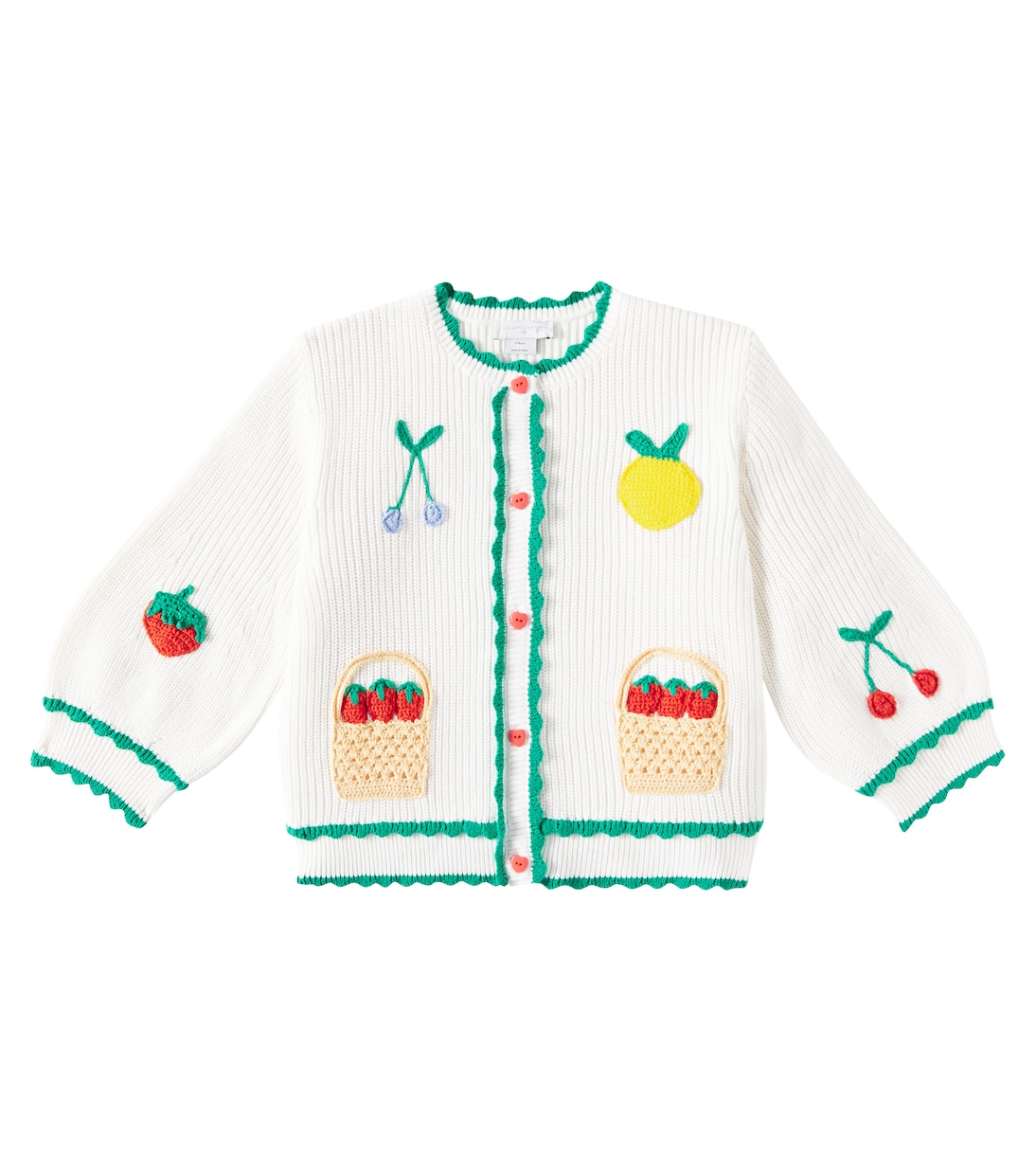 Crochet appliqué cotton cardigan | Stella McCartney Kids