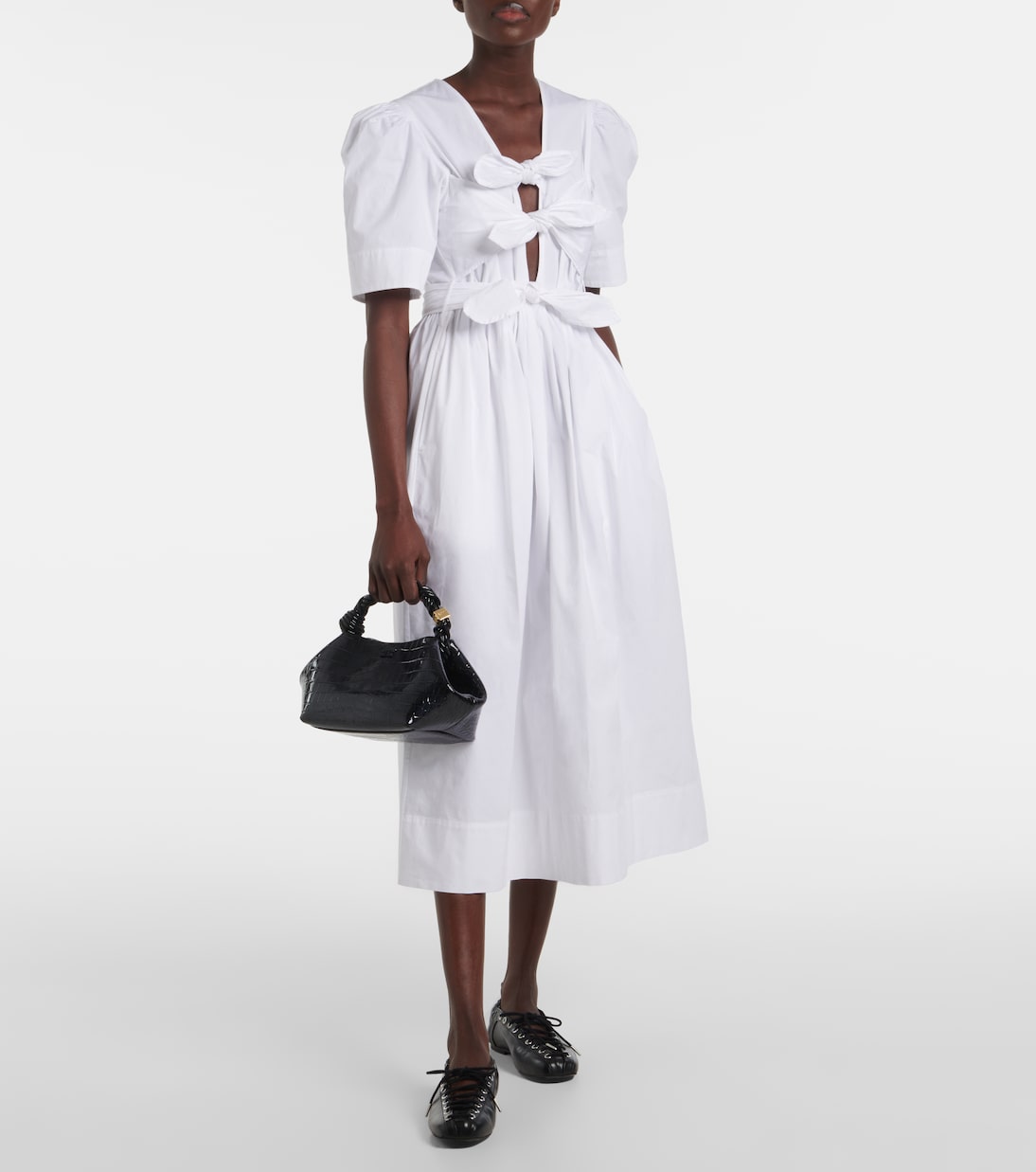 Sac Bou Mini en cuir verni embossé | Ganni