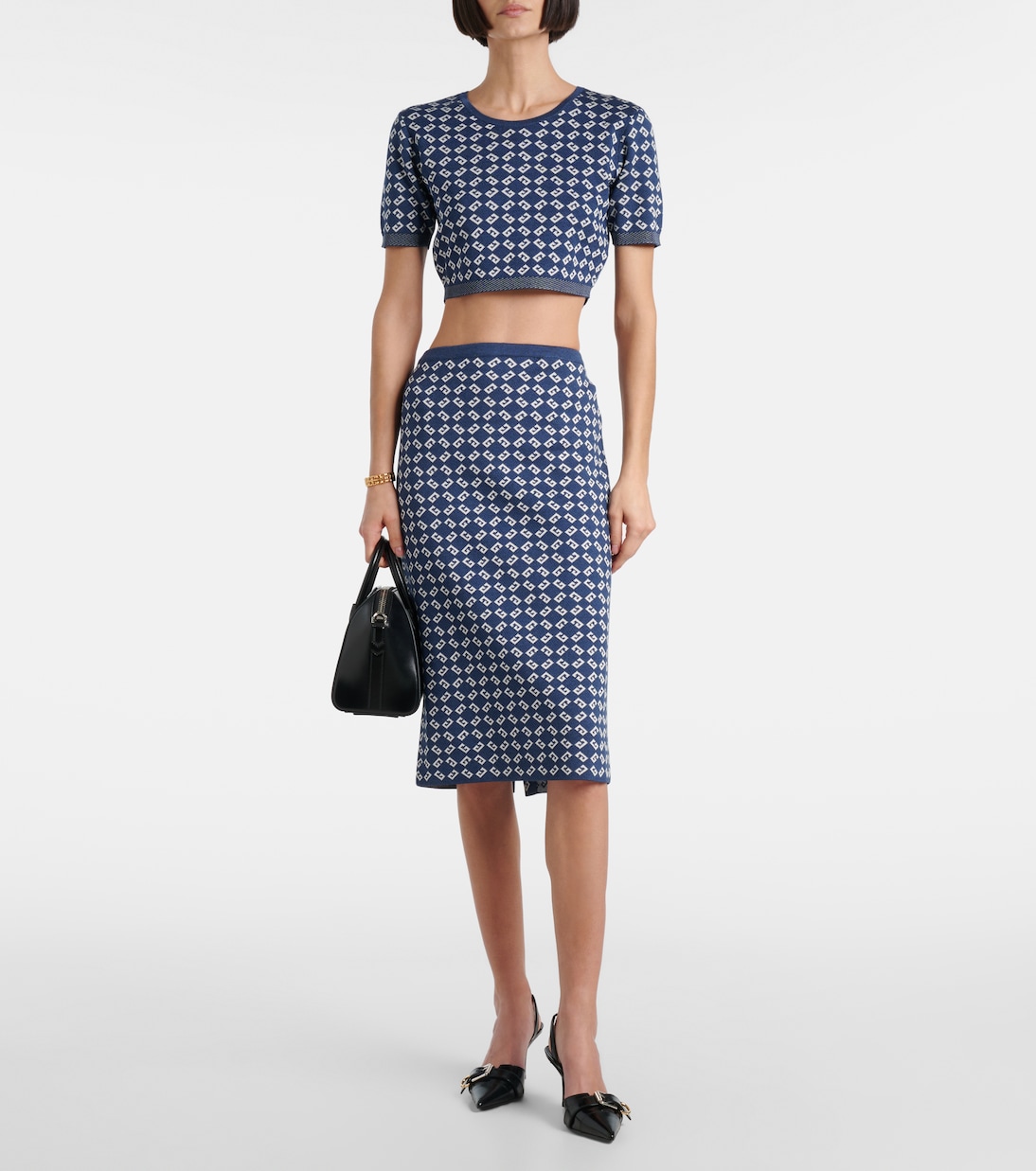 Falda midi con Monogram 72 en jacquard | Givenchy