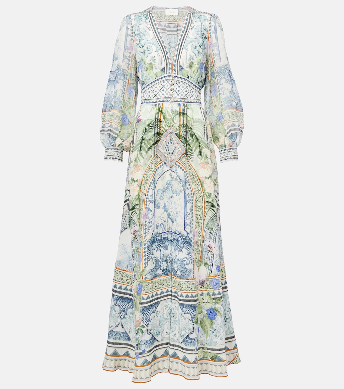 Printed silk crêpe maxi dress | Camilla