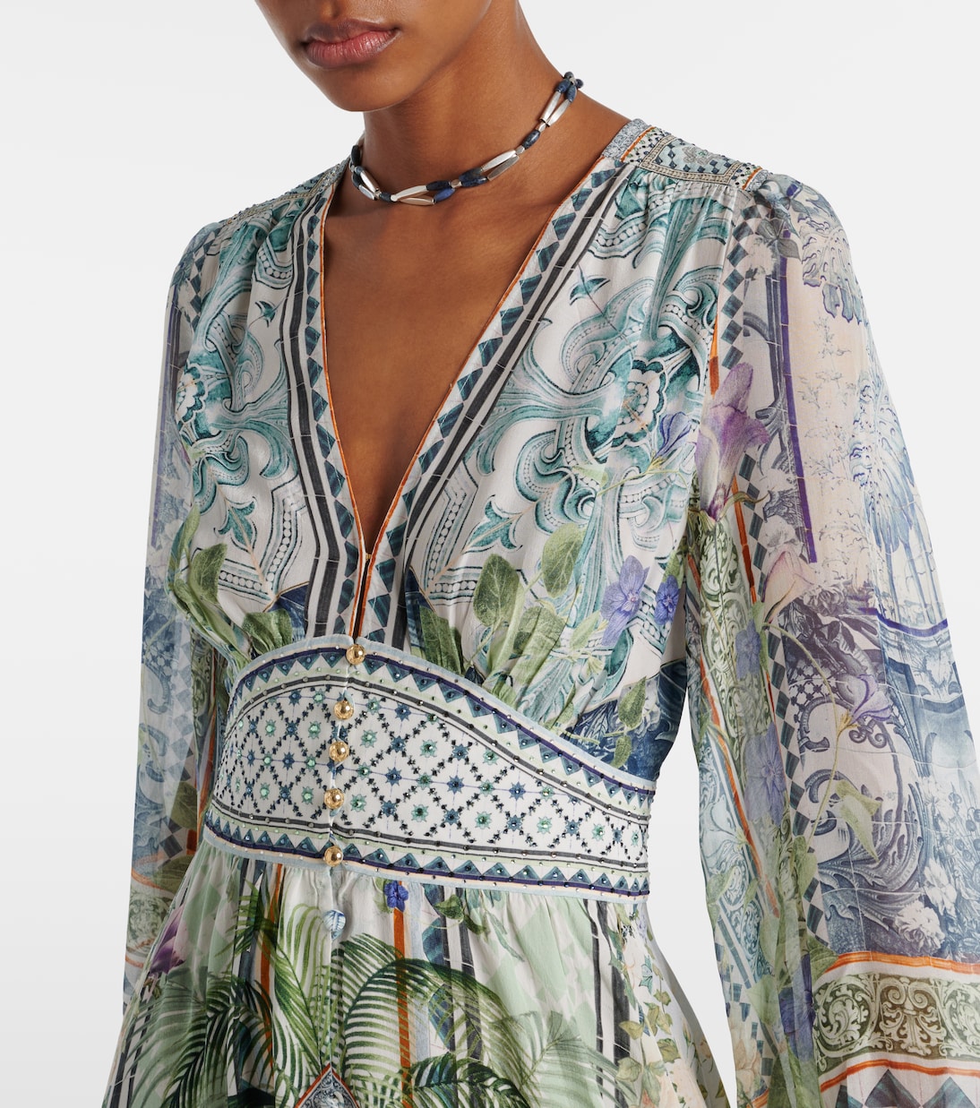 Printed silk crêpe maxi dress | Camilla