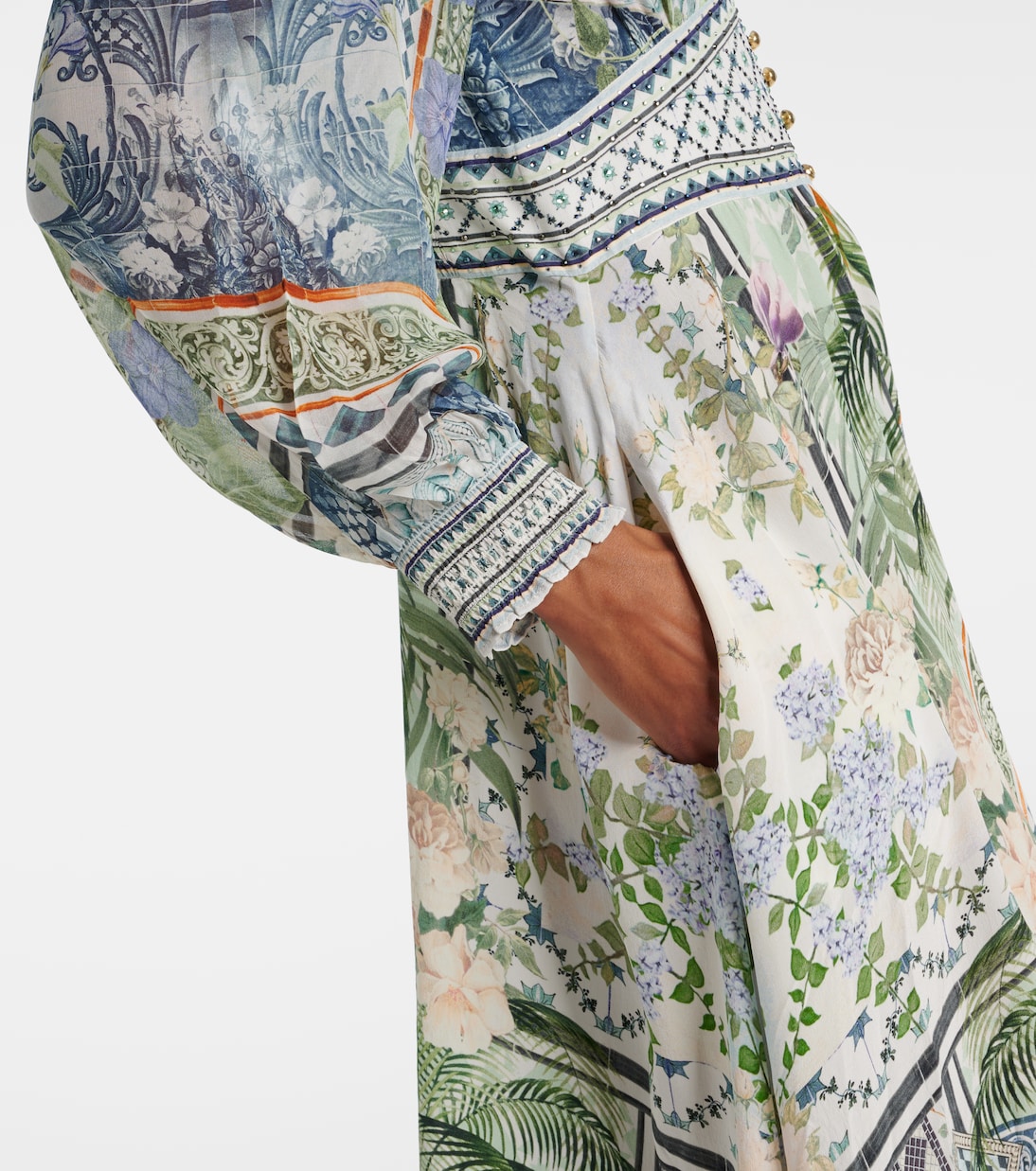Printed silk crêpe maxi dress | Camilla