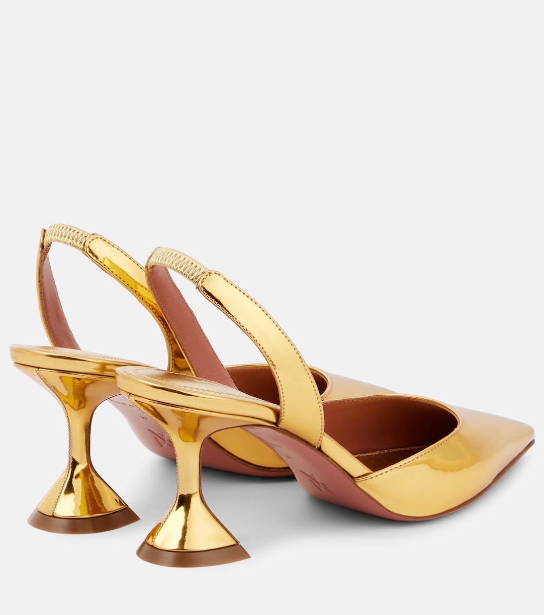 Slingback-Pumps Holli 70 aus Metallic-Leder | Amina Muaddi