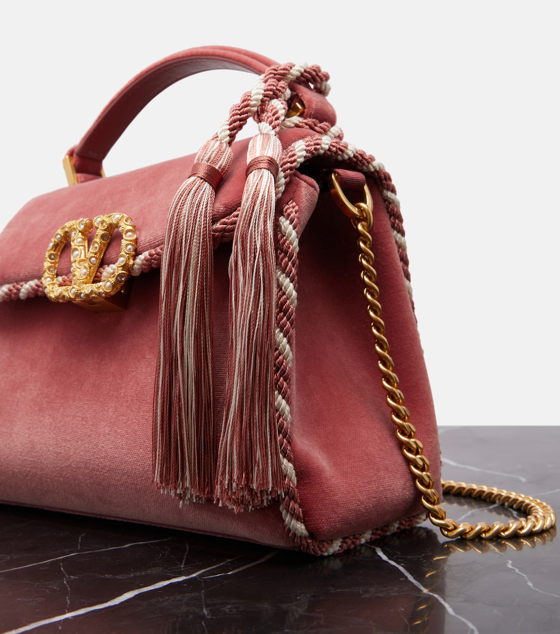 Bolso VSling Mini de terciopelo adornado | Valentino Garavani