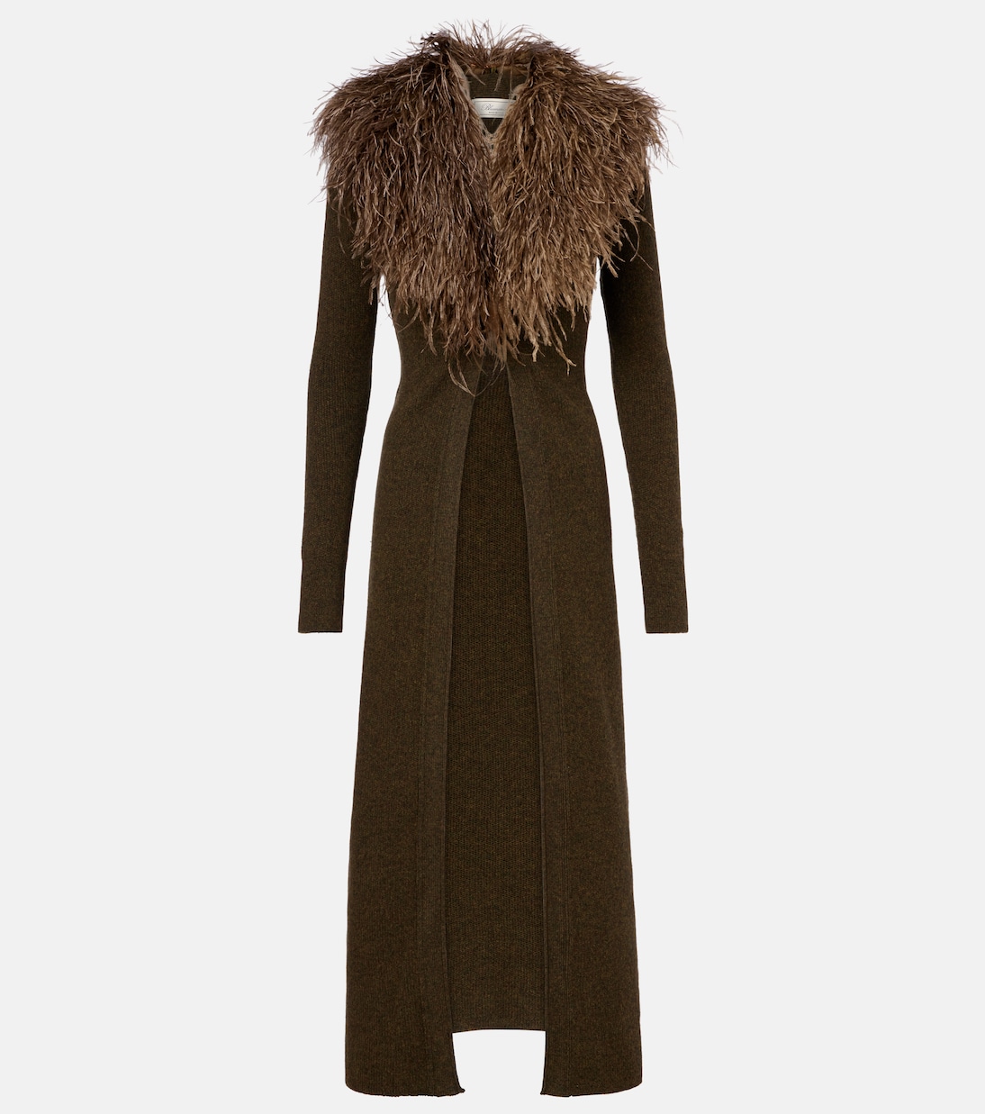 Feather-trimmed wool cardigan | Blumarine