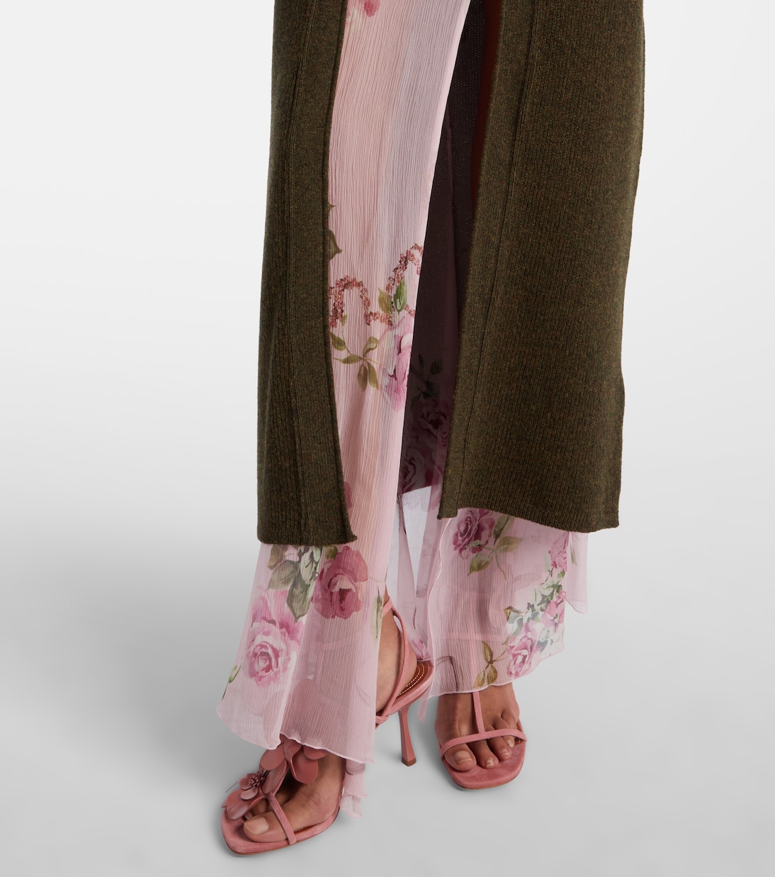 Feather-trimmed wool cardigan | Blumarine