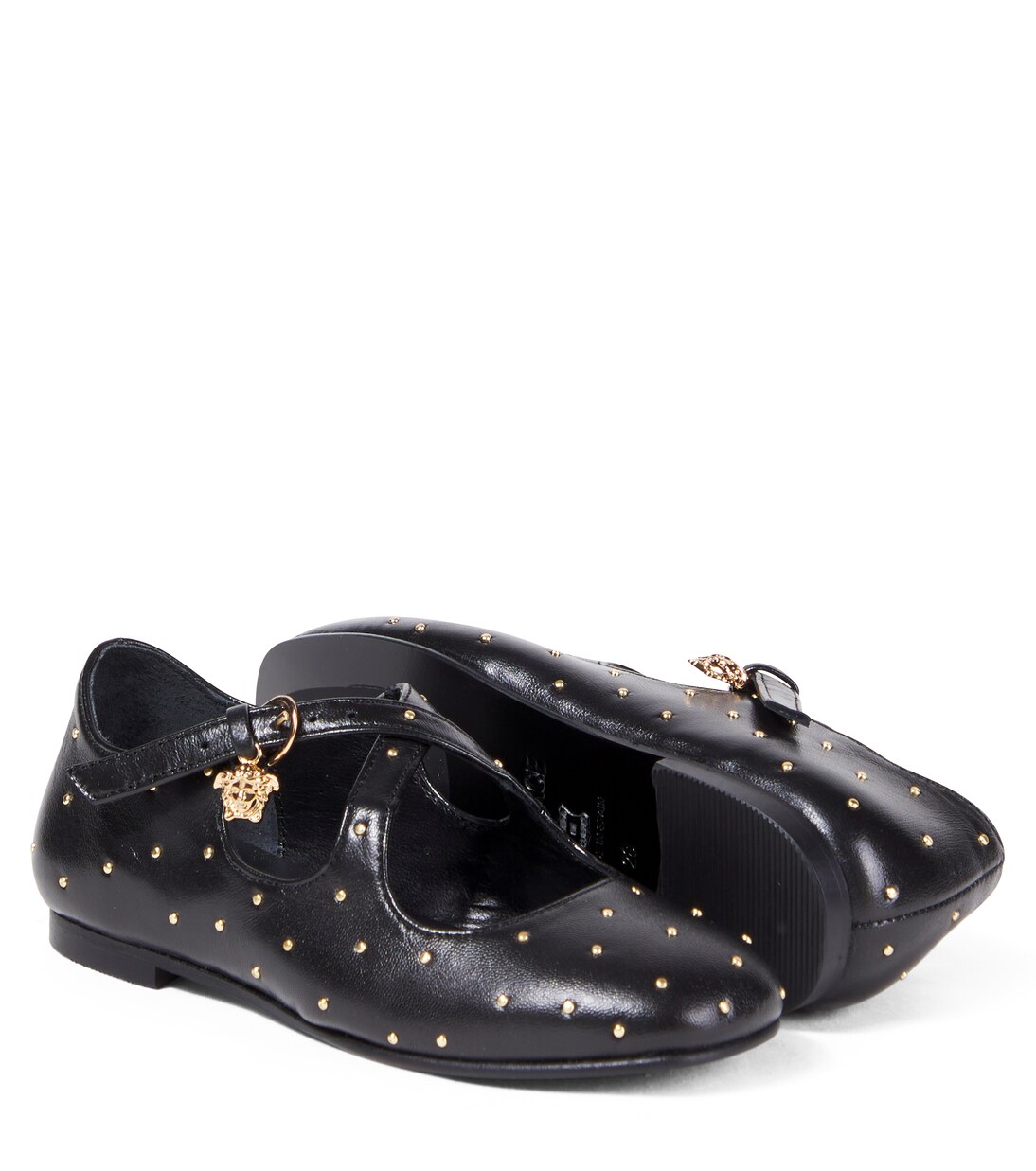 Verzierte Mary-Jane-Ballerinas Medusa aus Leder | Versace Kids