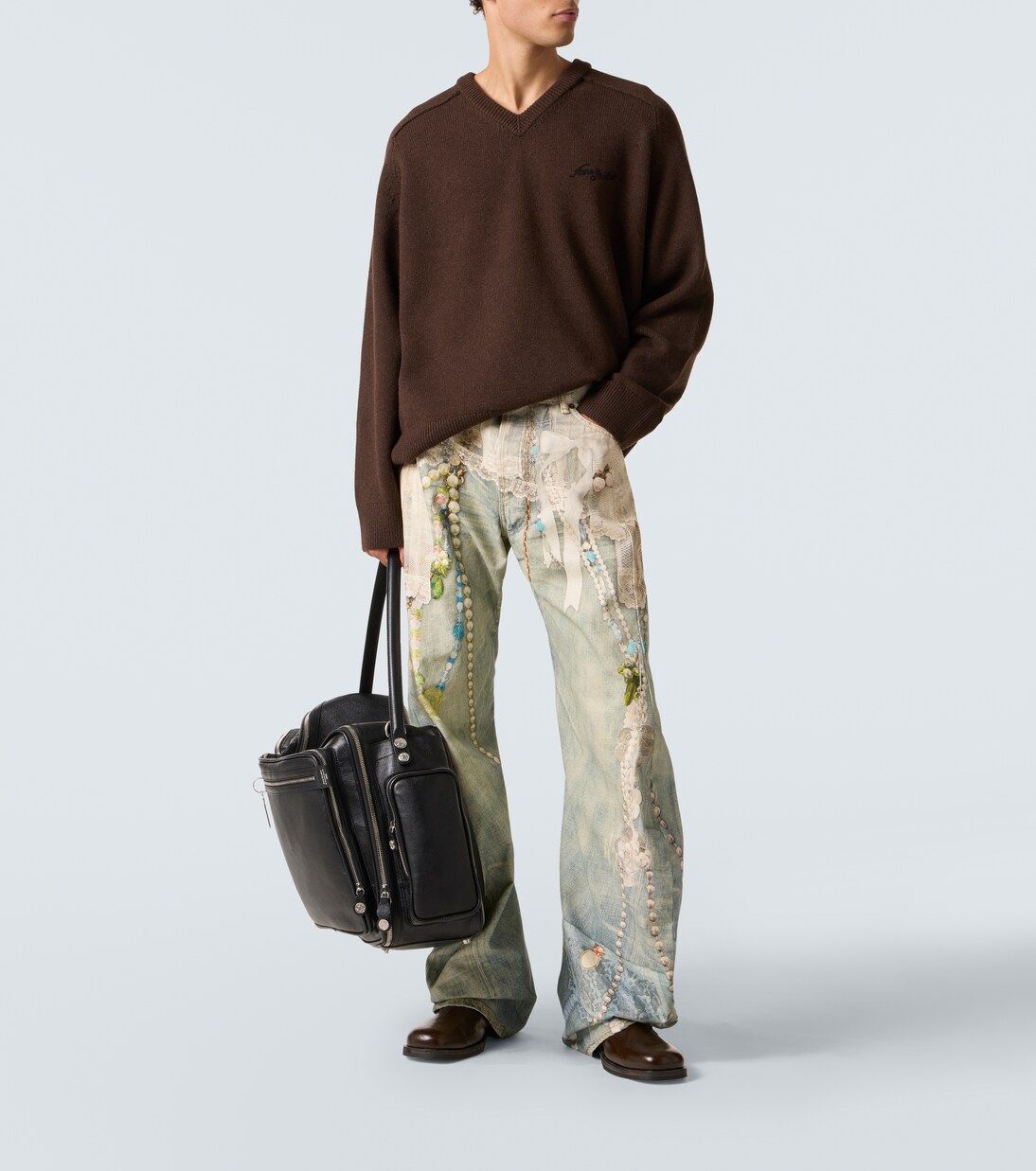 Distressed printed barrel-leg jeans | Acne Studios