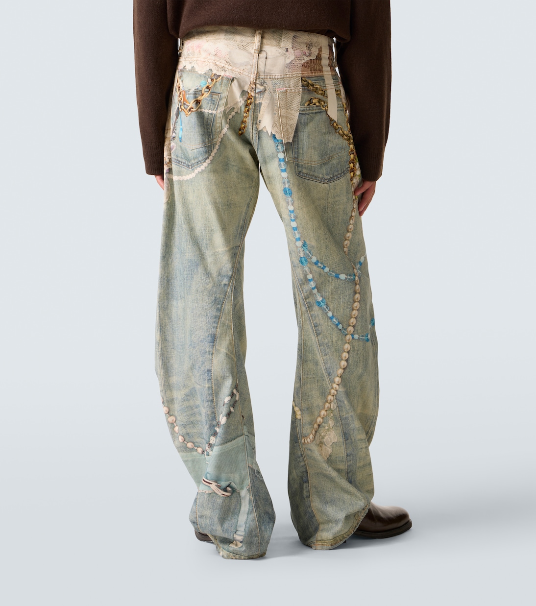 Distressed printed barrel-leg jeans | Acne Studios