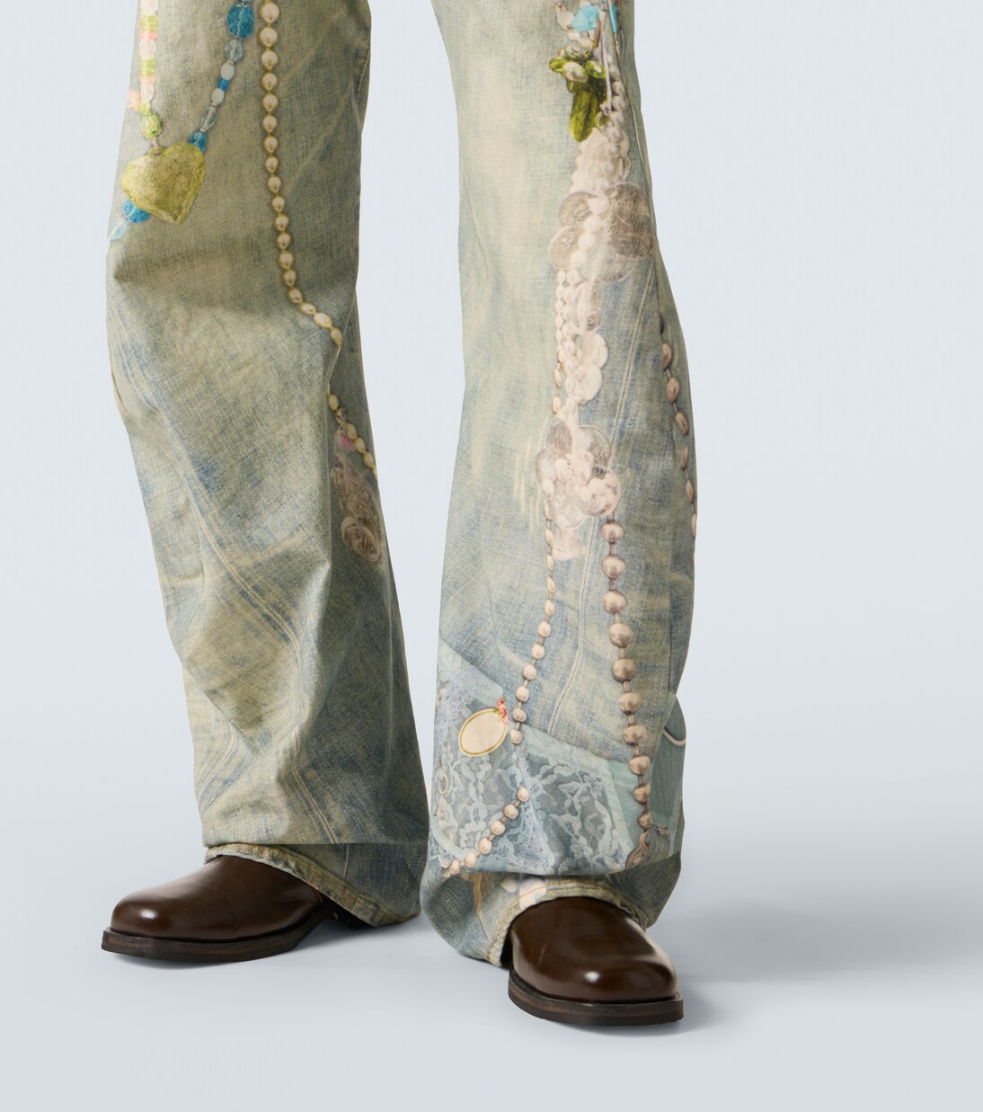 Distressed printed barrel-leg jeans | Acne Studios