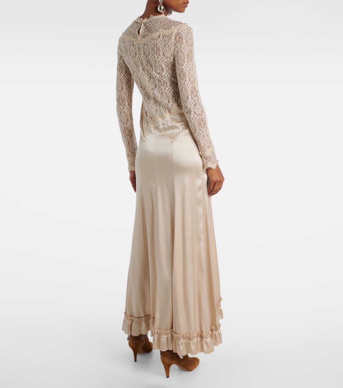 Robe longue Dolores en satin de soie mélangée | Isabel Marant