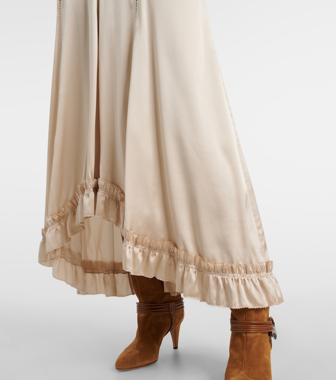 Robe longue Dolores en satin de soie mélangée | Isabel Marant