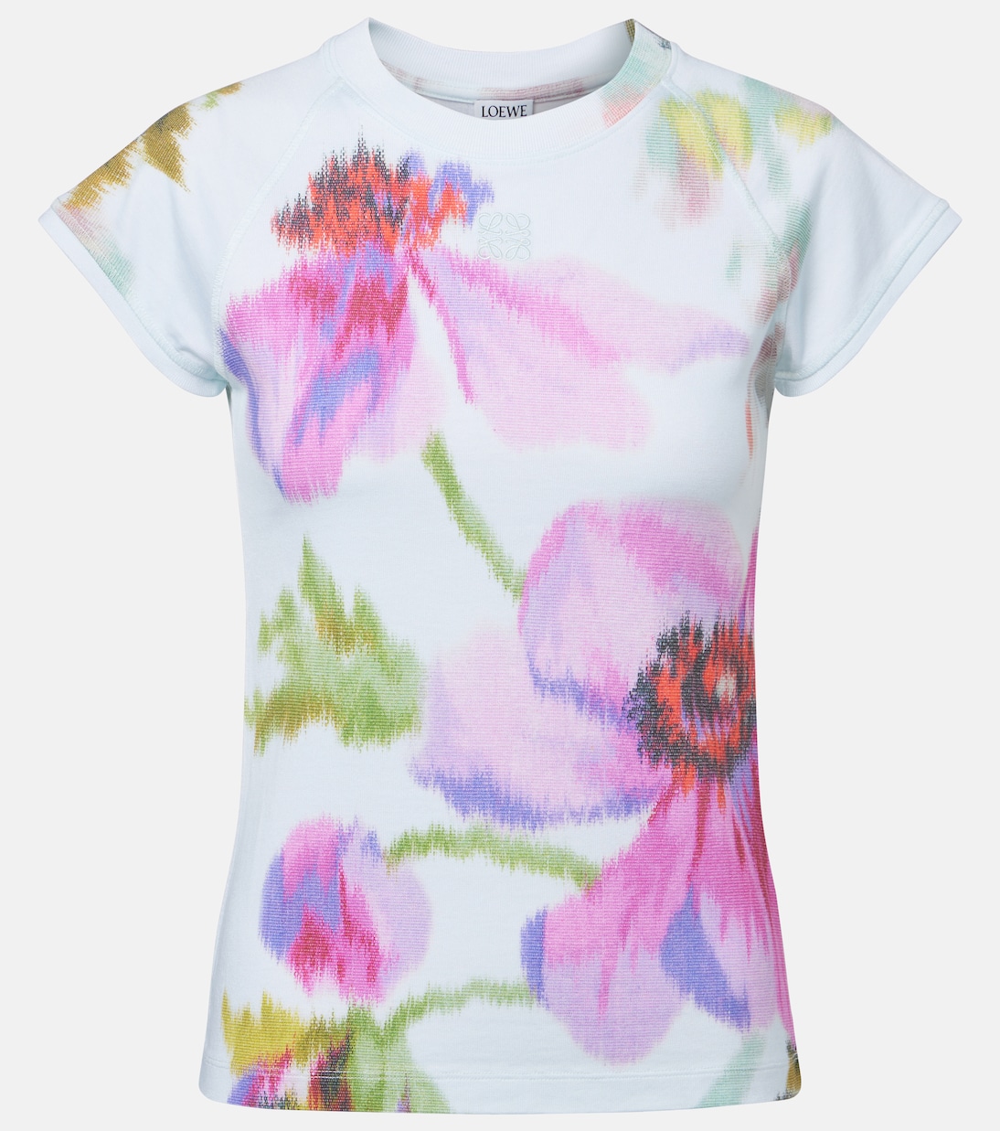 T-shirt en coton mélangé à fleurs | Loewe