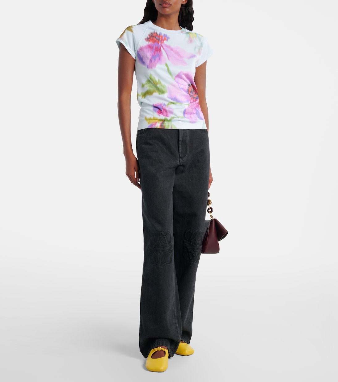 Floral cotton-blend T-shirt | Loewe