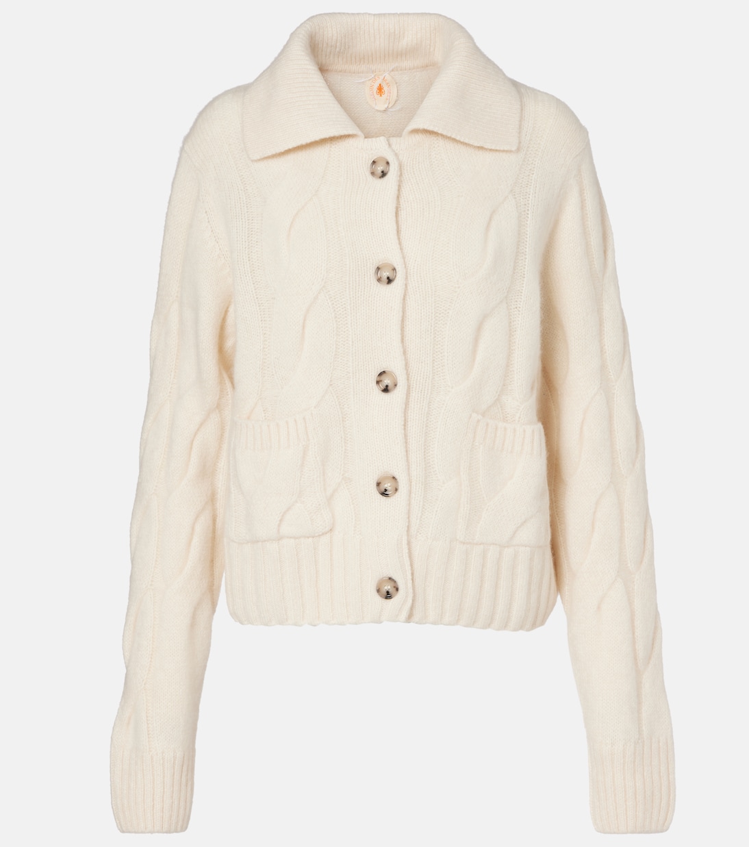 Cable-knit cashmere and silk cardigan | Jardin des Orangers