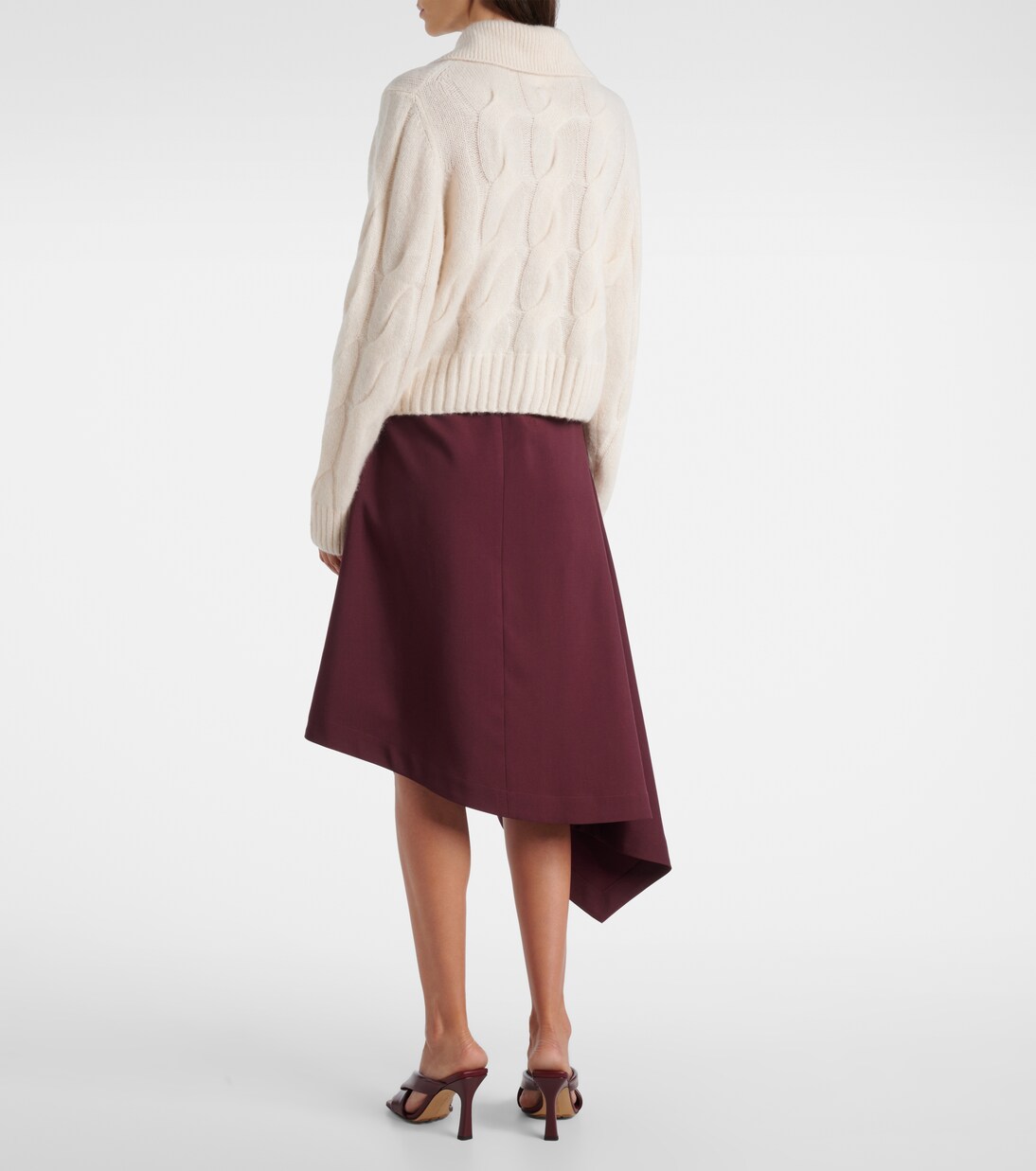 Cable-knit cashmere and silk cardigan | Jardin des Orangers