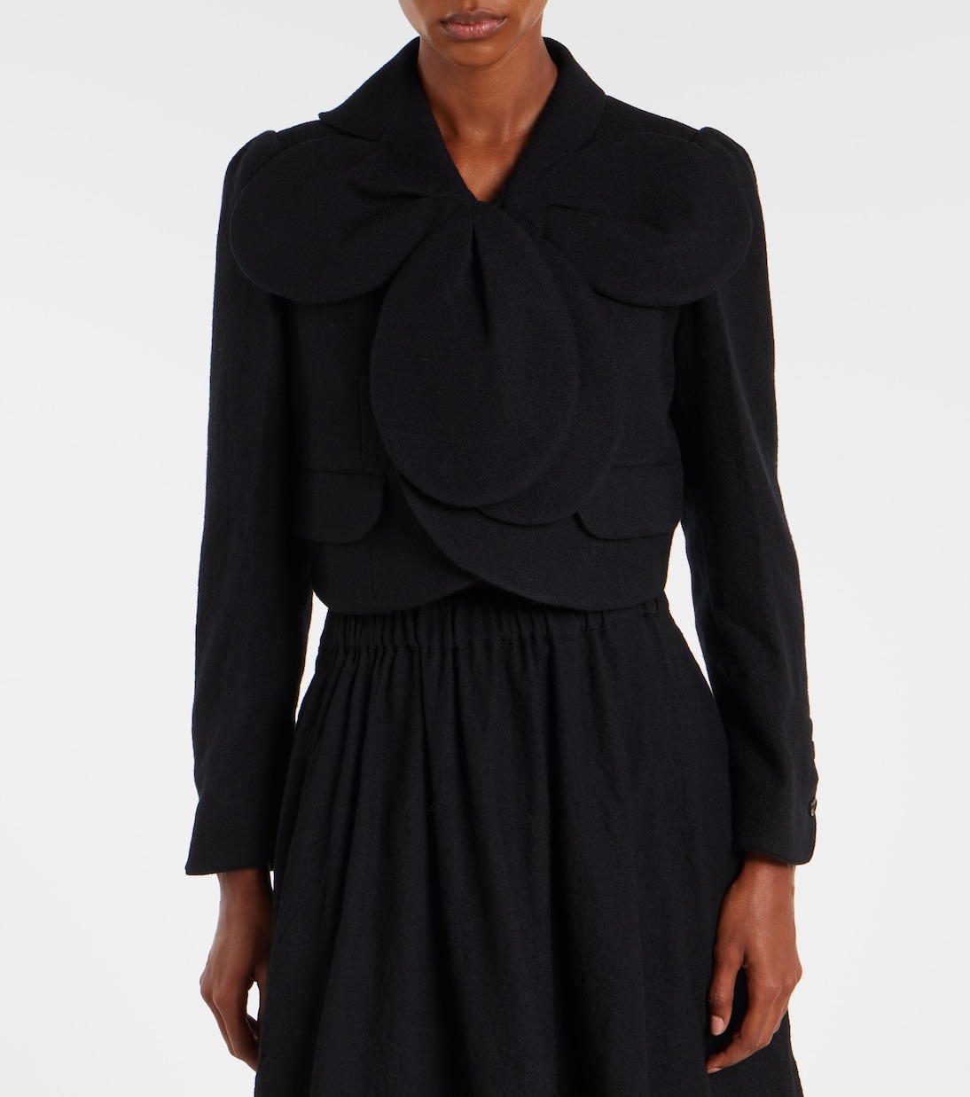 Veste raccourcie en laine | Noir Kei Ninomiya