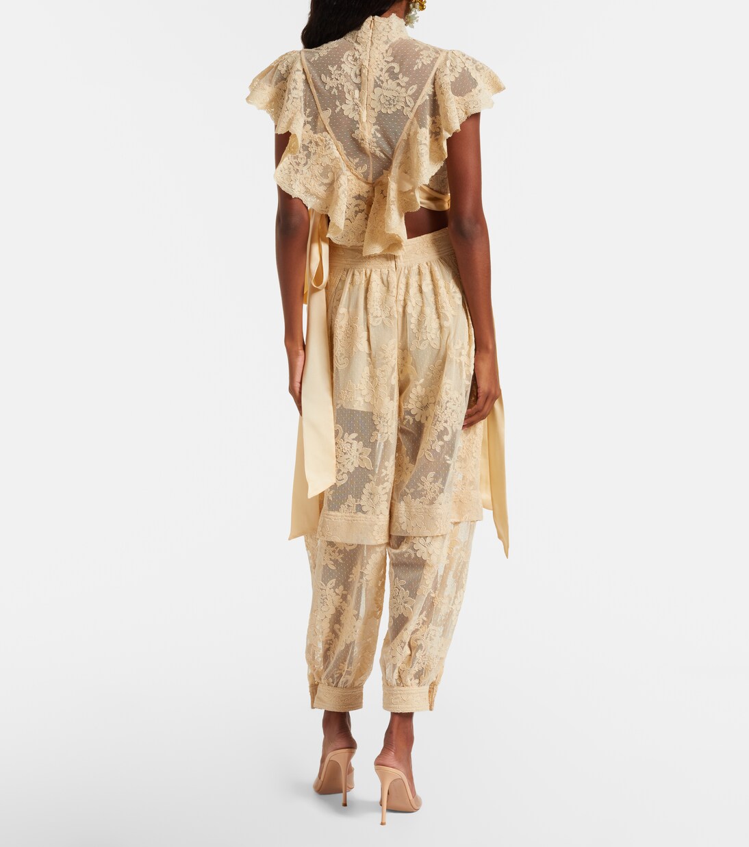 Hypnotic layered lace barrel-leg pants | Zimmermann
