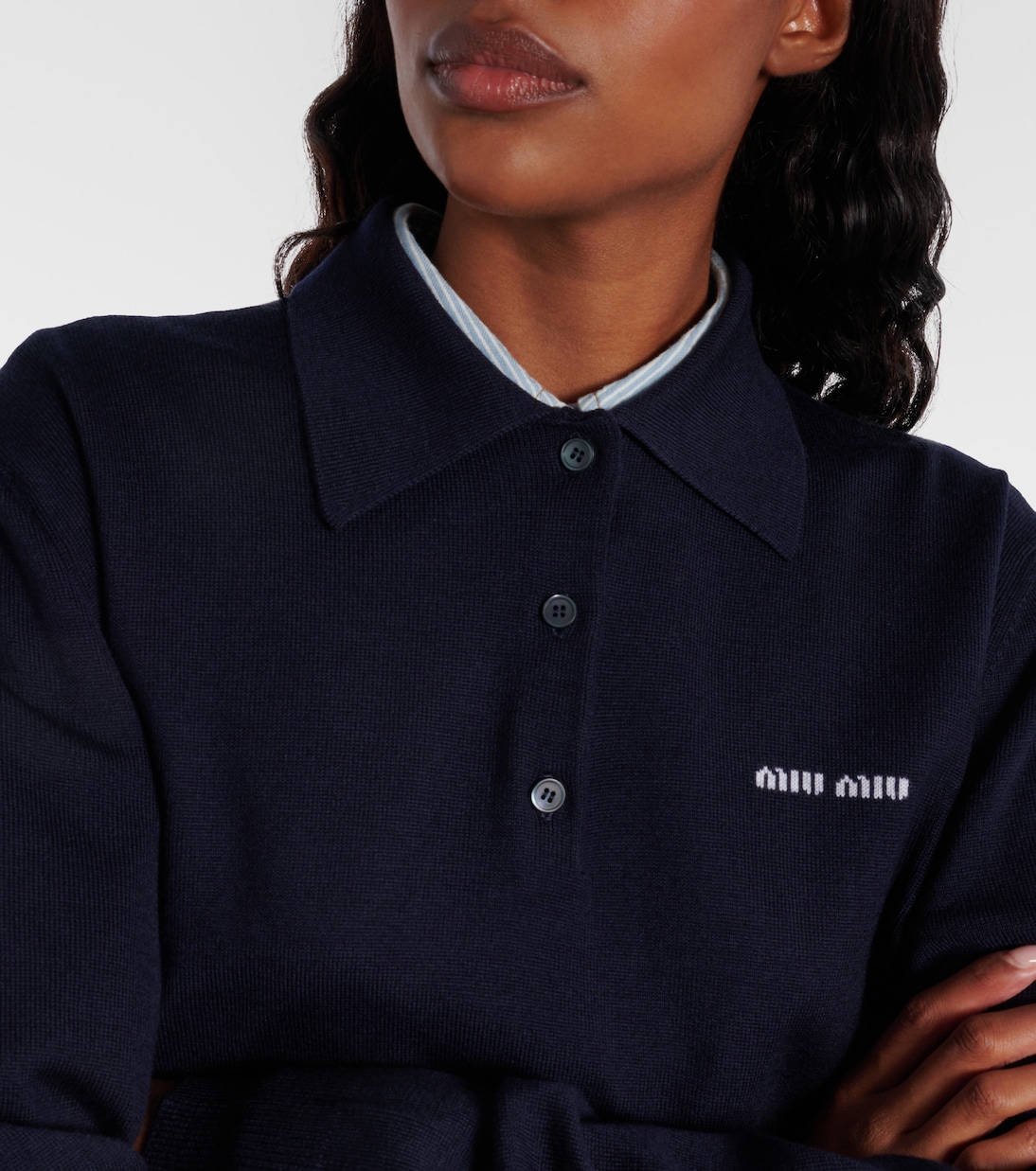 Virgin wool polo sweater | Miu Miu