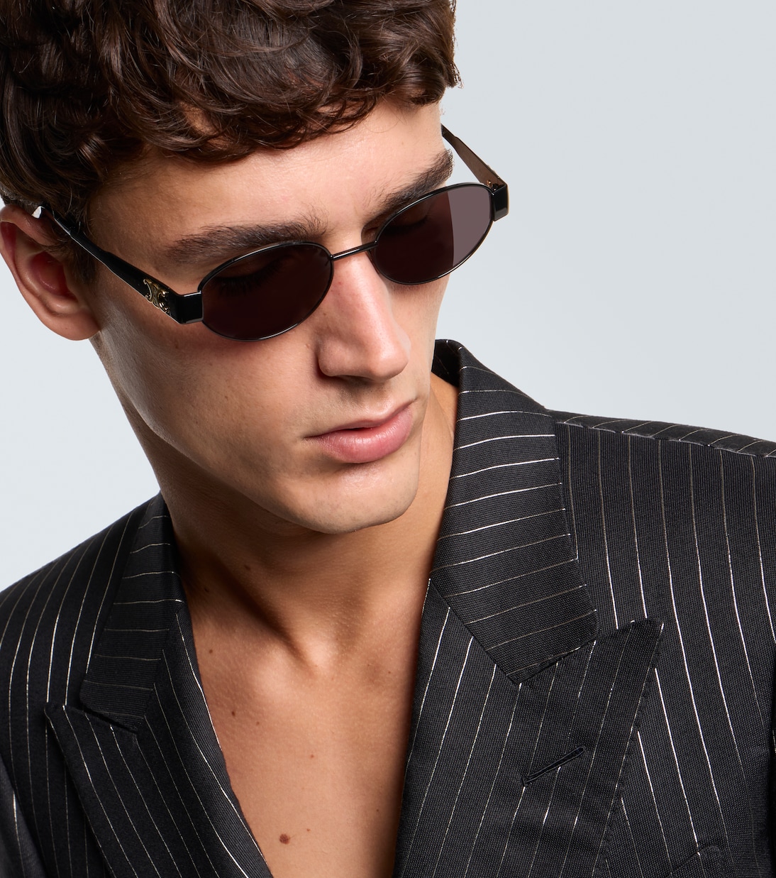 Triomphe Metal 01 oval sunglasses | Celine Eyewear