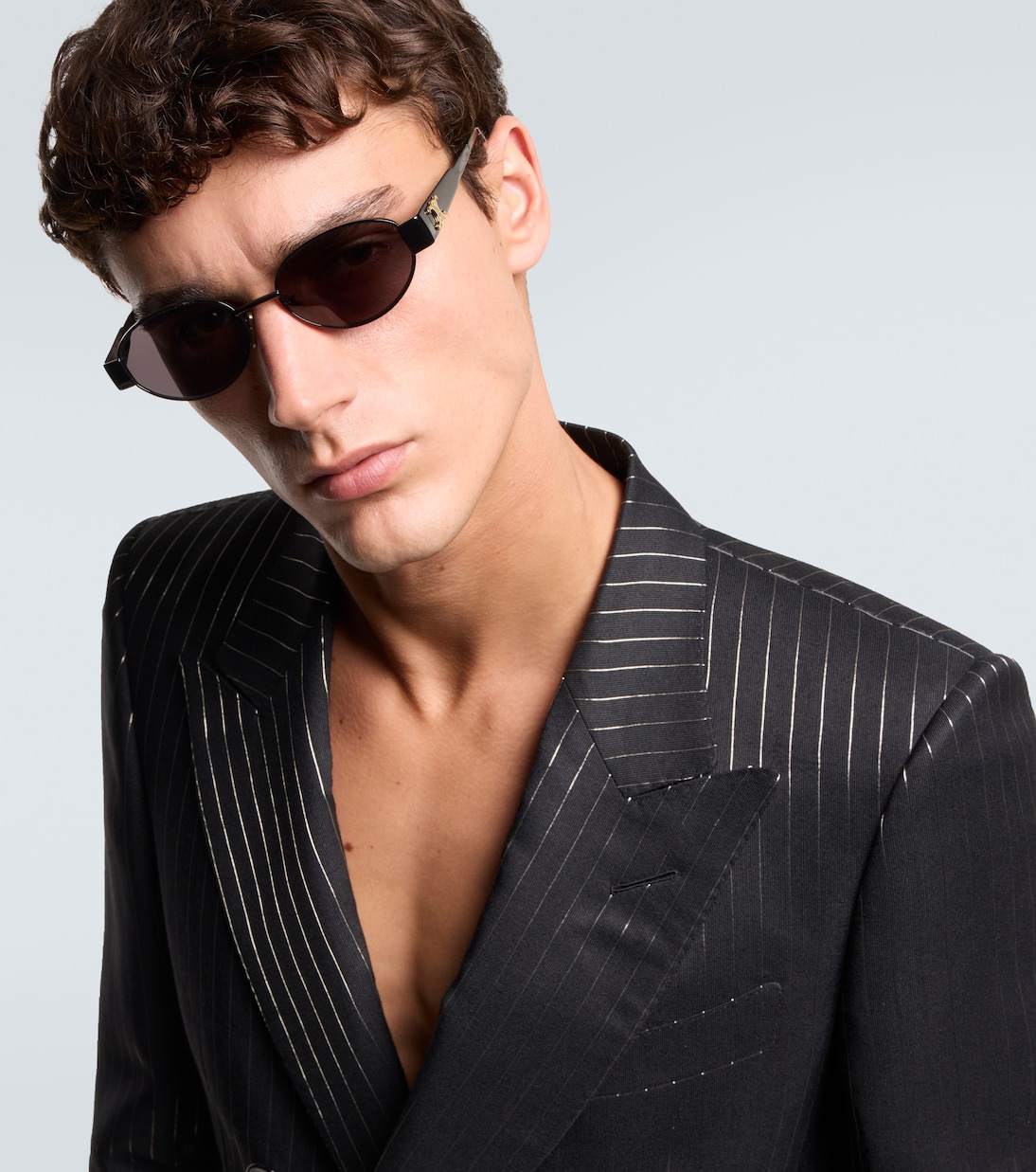 Triomphe Metal 01 oval sunglasses | Celine Eyewear