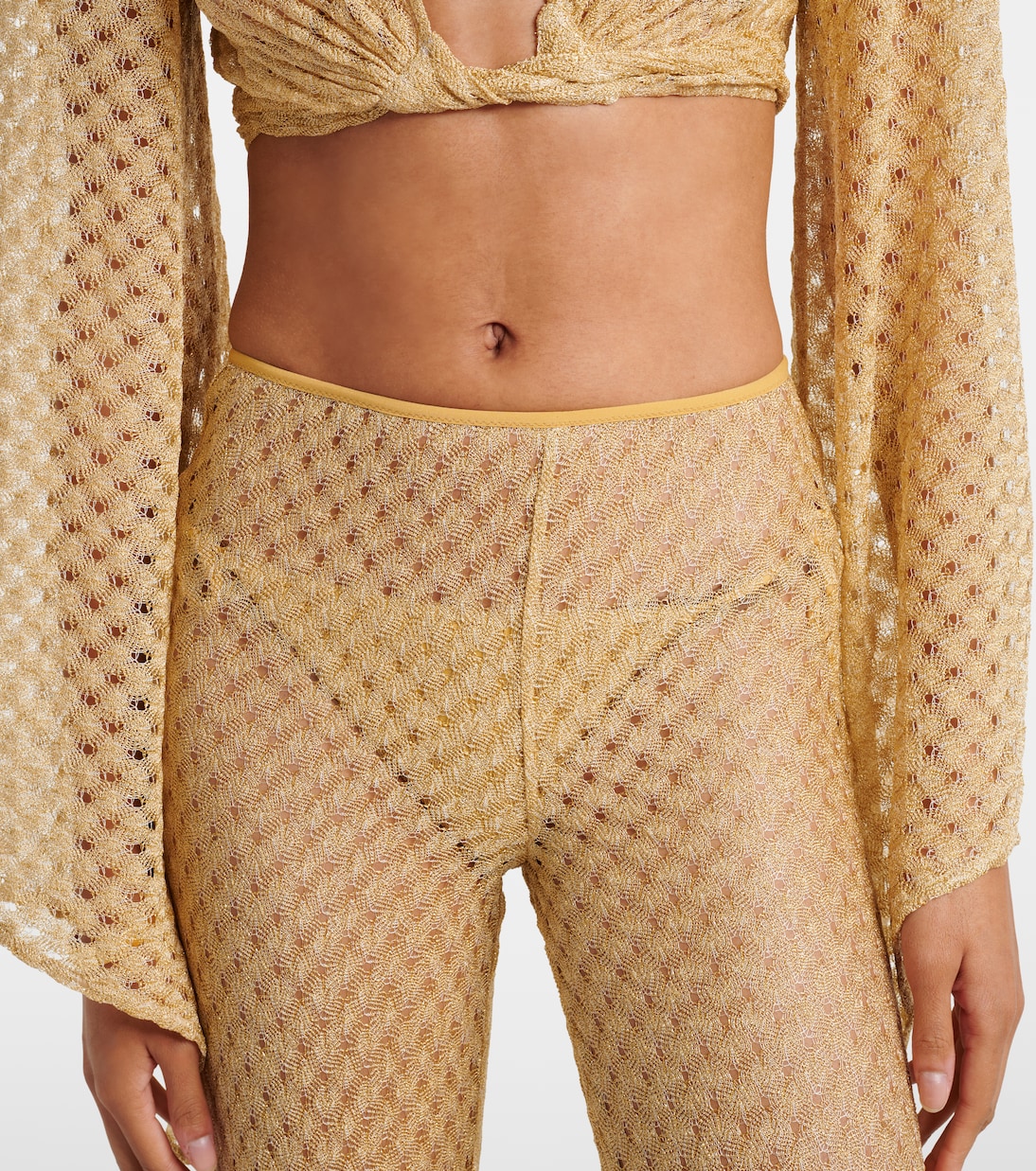 Open-knit lamé flared pants | Missoni