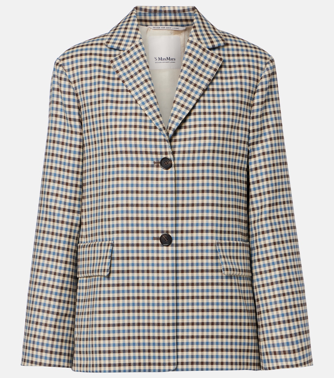 Nadia checked wool and cotton blazer | 'S Max Mara