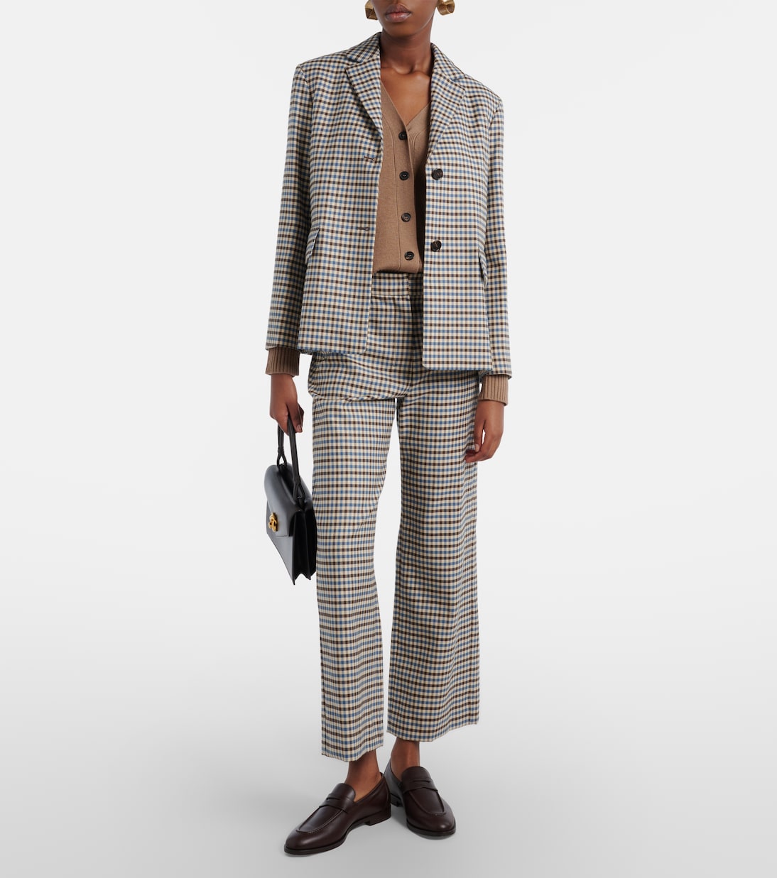 Nadia checked wool and cotton blazer | 'S Max Mara